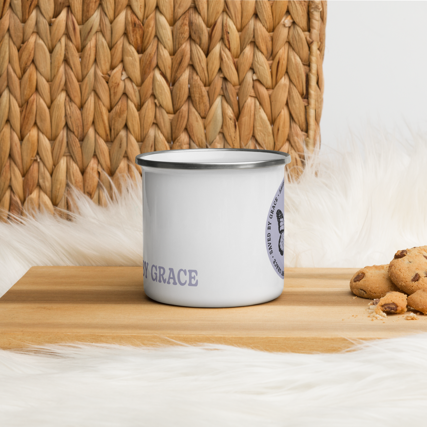 Saved By Grace Enamel Mug